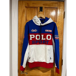 NEW Men' Polo Ralph Lauren Sport Embroidered Motocross Racing Team Fleece Hoodie